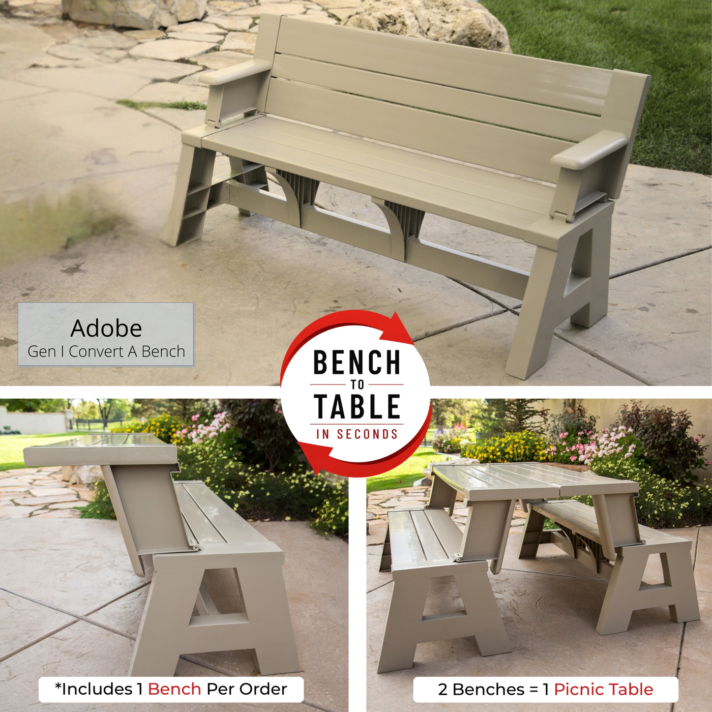 Convert A Bench Outdoor Bench Table - Convertible Bench – Convert a Bench