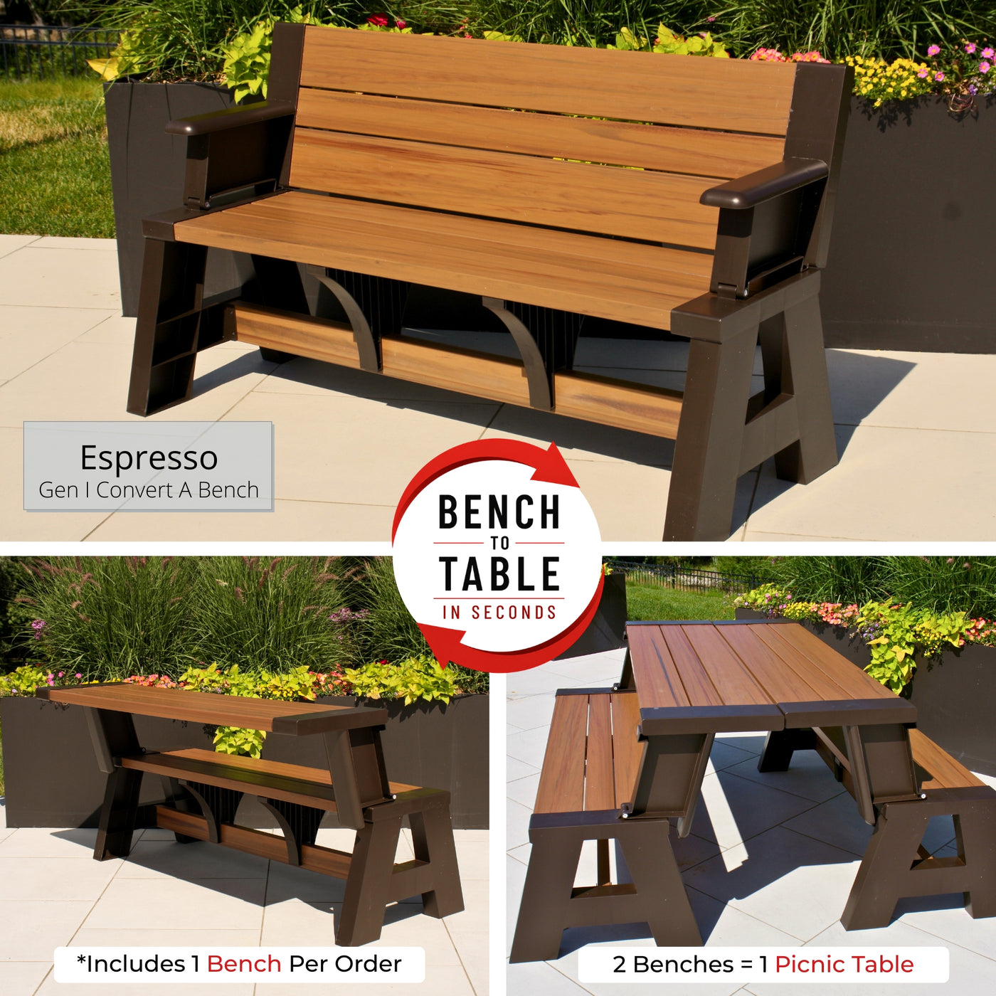 Outdoor Bench Table - Convertible Bench – Convert a Bench