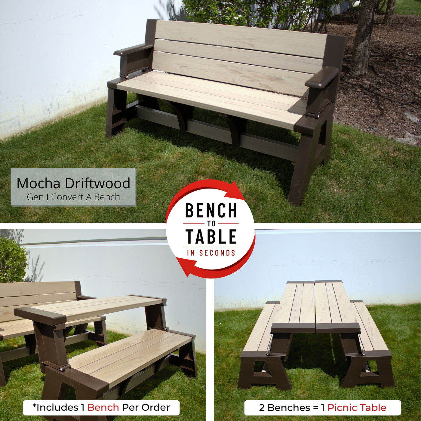 Outdoor Bench Table - Convertible Bench – Convert a Bench