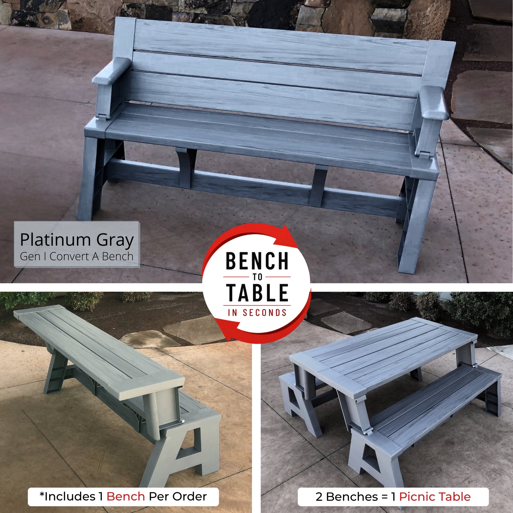 Convert A Bench Outdoor Bench Table - Convertible Bench – Convert a Bench