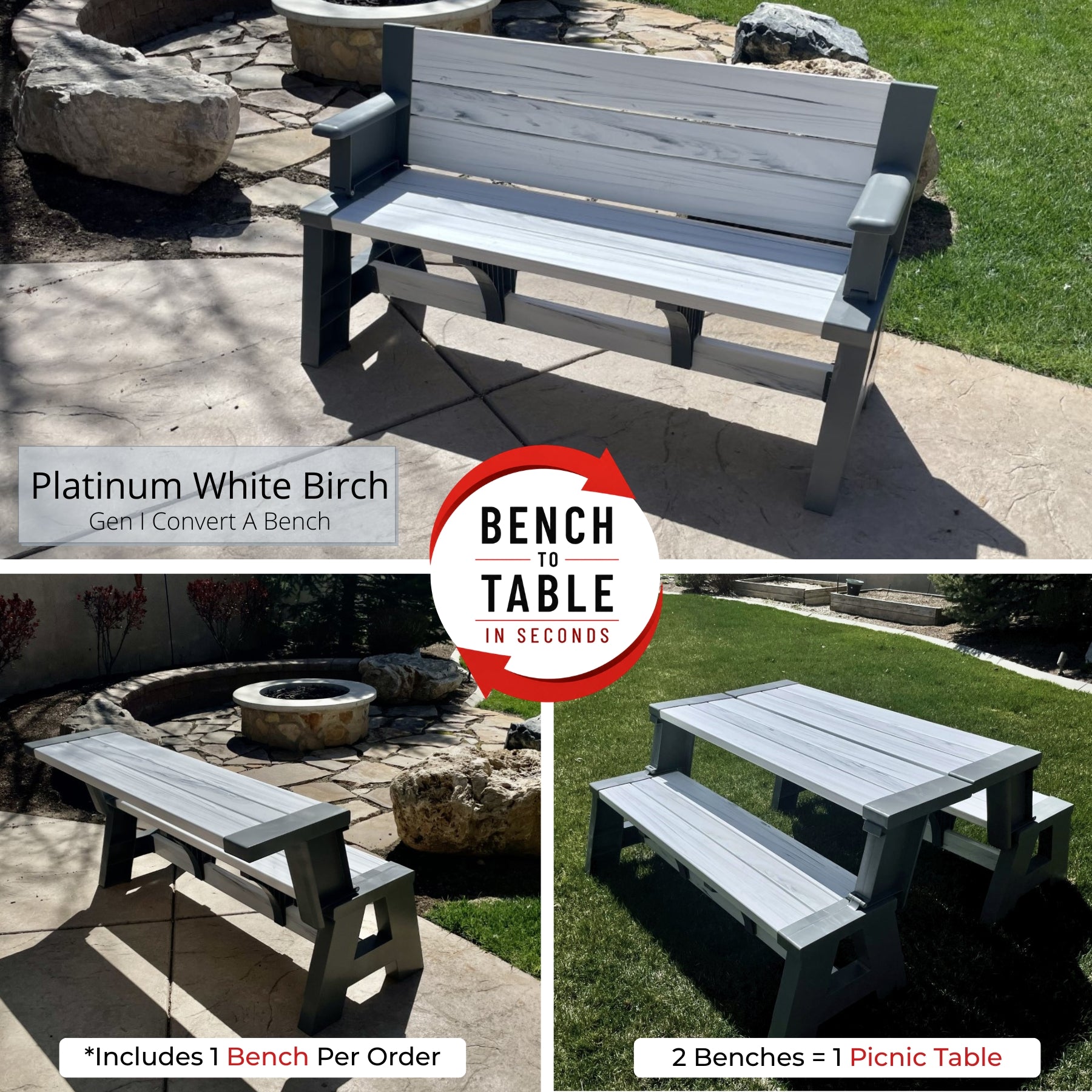 Convert A Bench Outdoor Bench Table - Convertible Bench – Convert a Bench